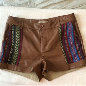Faux leather high waisted shorts